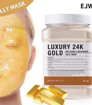 EJW 24K Gold Rubber Mask Powder Brightening Lifting Peel Off Facial Mask for Spa Skin Care Jelly Mask