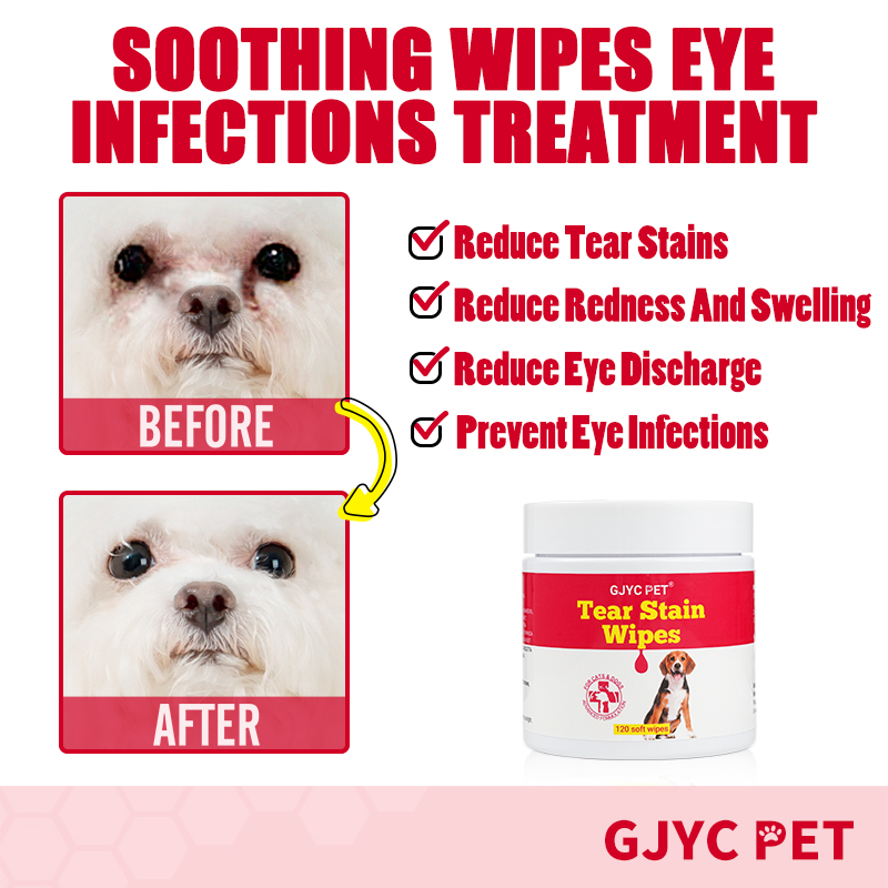 GJYC PET Tear Stain Wipes (thickened version) -120wipes - 图片 3