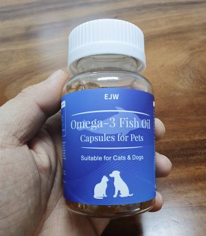 EJW Omega-3 Fish Oil Capsules for Pets Joint Coat Skin Health Supplement for Dogs and Cats