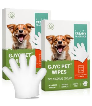 GJYC No-Washing Special Deodorizing Pet SPA Glove Wipes -5pcs/box
