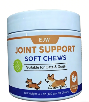 EJW Joint Support Soft Chews for Cats and Dogs Hip and Joint Mobility Supplement with Glucosamine Chondroitin MSM