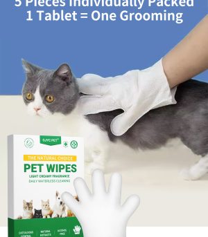 GJYC No-Washing Pet SPA Glove Wipes -5pcs/box